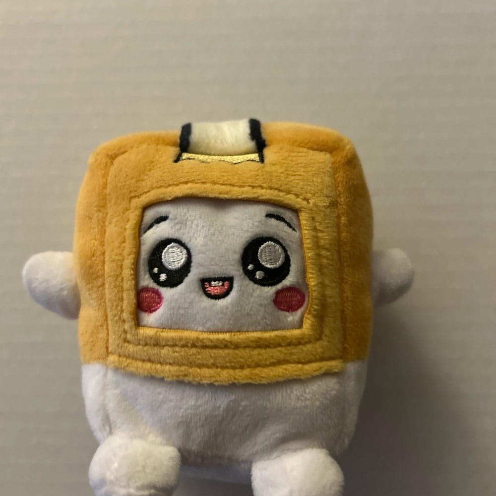 Lanky Box “Boxy” 4 inch Cute Plush Toy with Yellow and White Design
